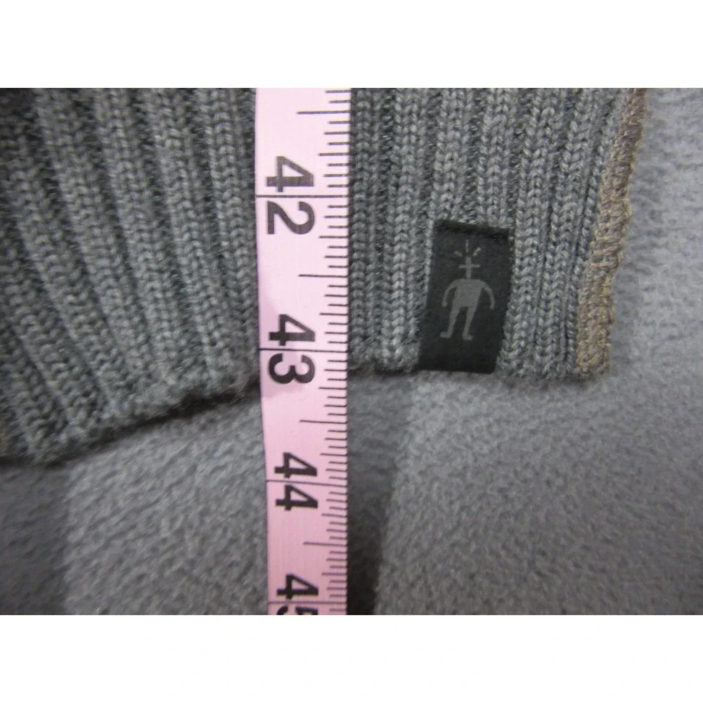 Smartwool Scarf Womens Gray Purple Fair Isle 100% Merino Wool Knit Nordic